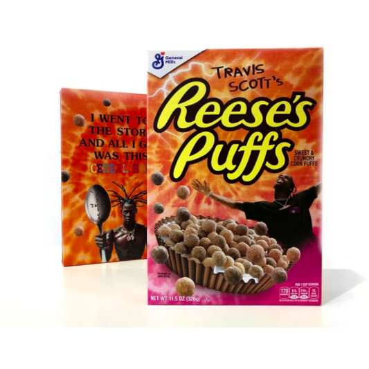 Travis Scott Reeses Puffs by Travis Scott in Clothing Accessories. Available at KershKicks for £20.00. A must-have for fans of Travis Scott looking to elevate their style with this Accessories.