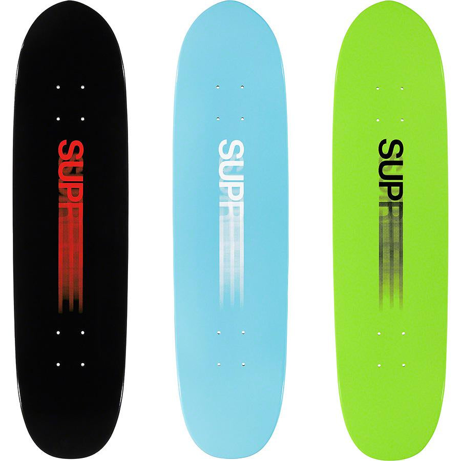 Supreme Motion Logo Cruiser Skateboard Deck Black/Blue/Lime Set from Supreme