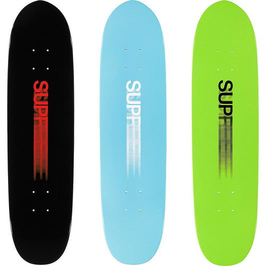 Supreme Motion Logo Cruiser Skateboard Deck Black/Blue/Lime Set by Supreme in Clothing Accessories. Available at KershKicks for £275.00. A must-have for fans of Supreme looking to elevate their style with this Accessories.