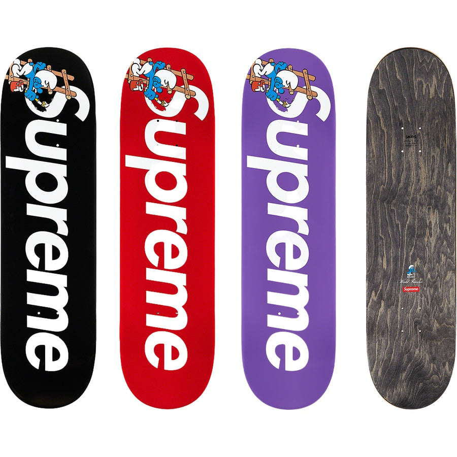 Supreme Smurfs Skateboard Red/Purple/Black Set from Supreme