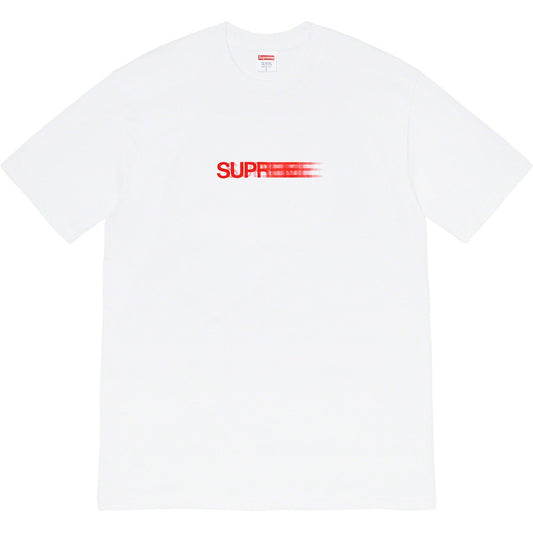 Supreme Motion Logo Tee - White by Supreme in . Available at KershKicks for £140.00. A must-have for fans of Supreme looking to elevate their style with this T-Shirt.