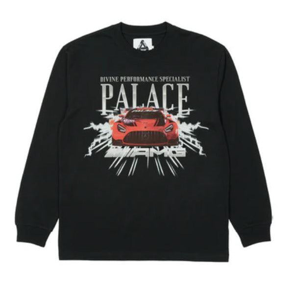 Palace AMG Longsleeve by Palace in . Available at KershKicks for £150.00. A must-have for fans of Palace looking to elevate their style with this T-Shirt.