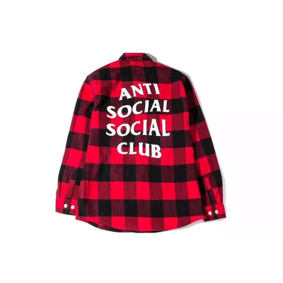 Anti Social Social Club Red Flannel by Anti Social Social Club in . Available at KershKicks for £150.00. A must-have for fans of Anti Social Social Club looking to elevate their style with this Hoodie.