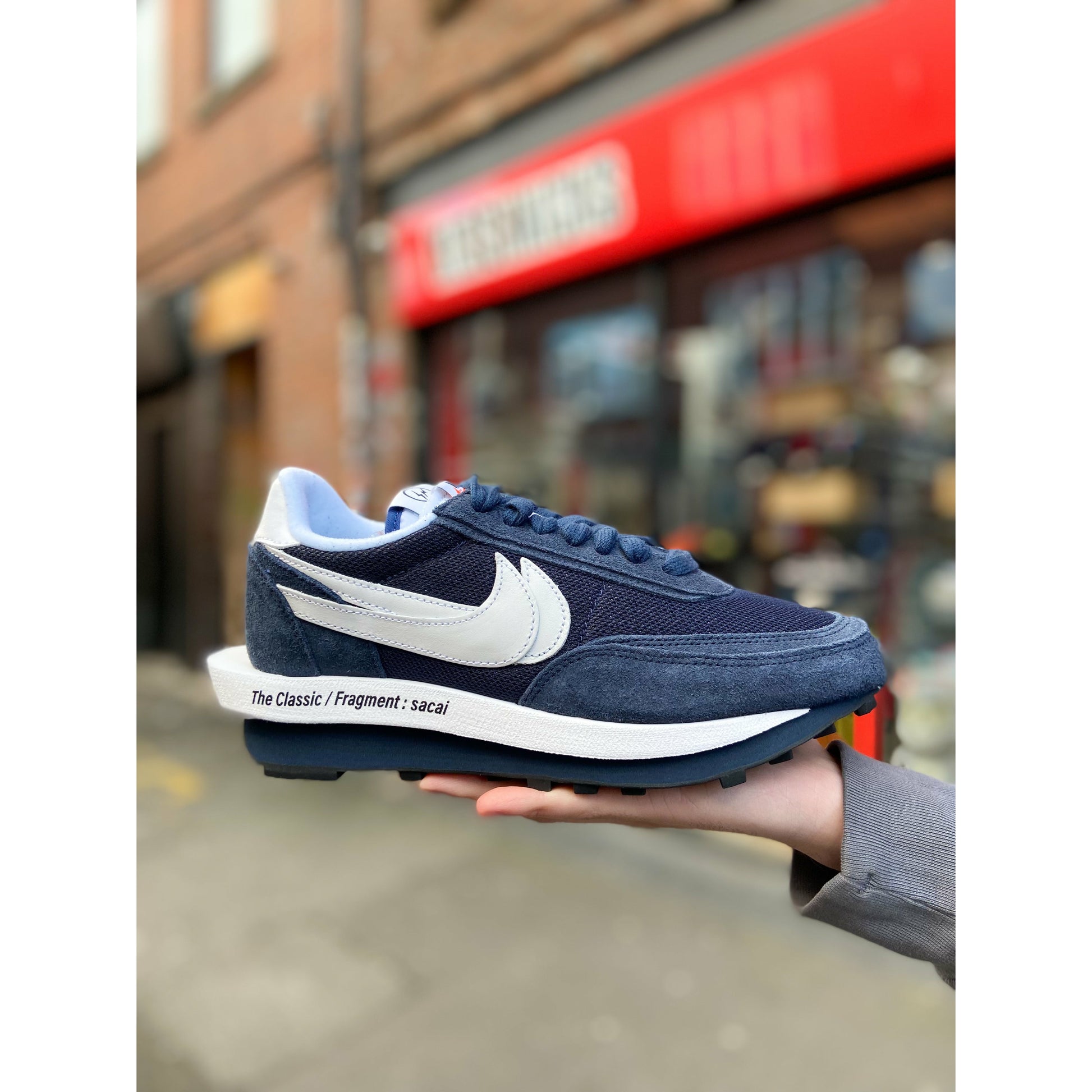 Nike Sacai Fragment LDWaffle Blue Void by Nike in Shoes. Available at KershKicks for £275.00. A must-have for fans of Nike looking to elevate their style with this Shoes.