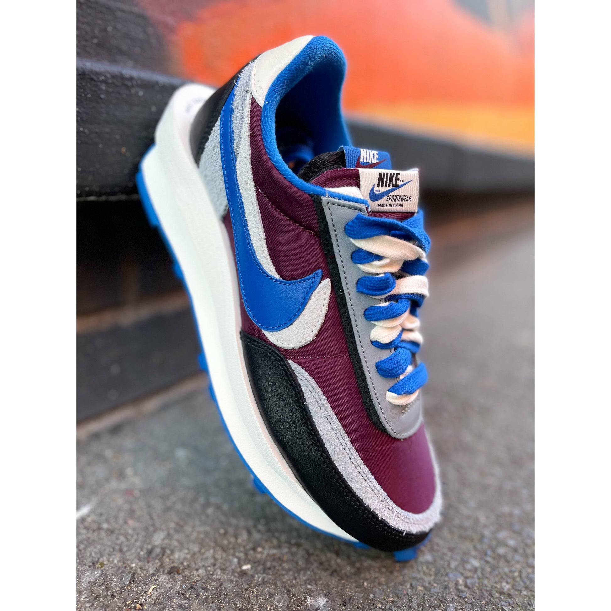 Nike LDWaffle Sacai Undercover Night Maroon Team Royal by Nike in Shoes. Available at KershKicks for £195.00. A must-have for fans of Nike looking to elevate their style with this Shoes.