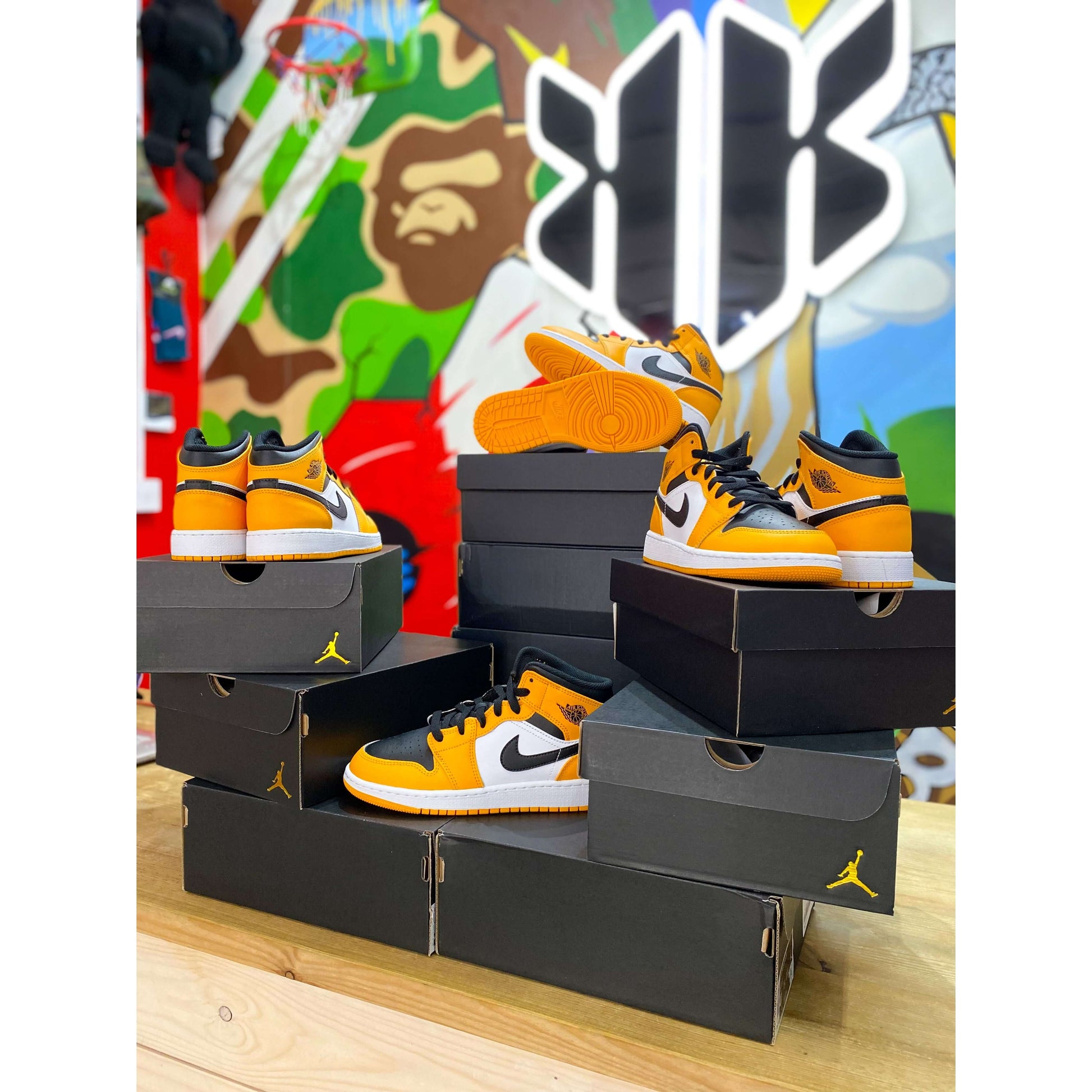 Air Jordan 1 Mid Taxi (GS) by Jordan's in Shoes. Available at KershKicks for £85.00. A must-have for fans of Jordan's looking to elevate their style with this Shoes.