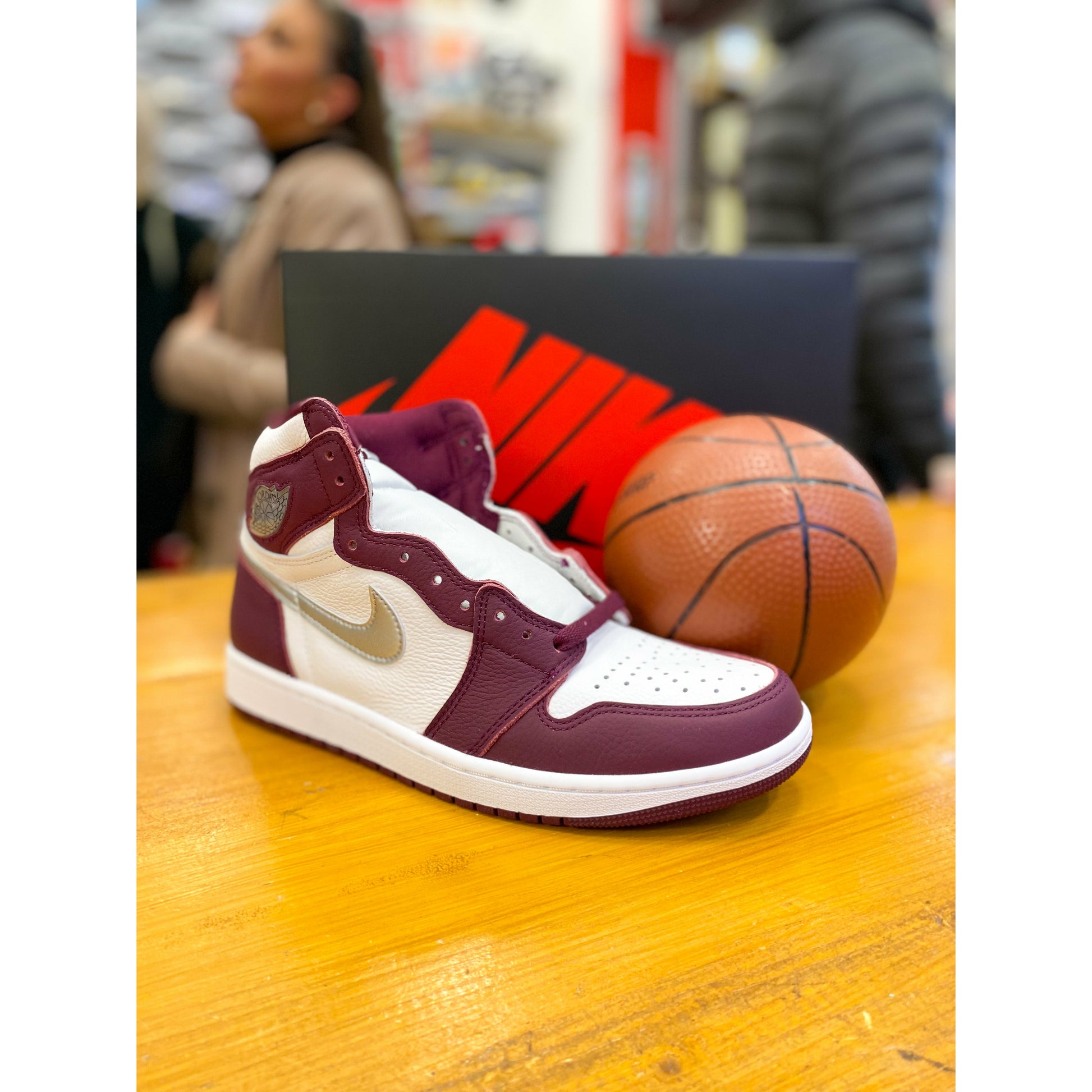 Jordan 1 Retro High OG Bordeaux (GS) by Jordan's in Shoes. Available at KershKicks for £145.00. A must-have for fans of Jordan's looking to elevate their style with this Shoes.