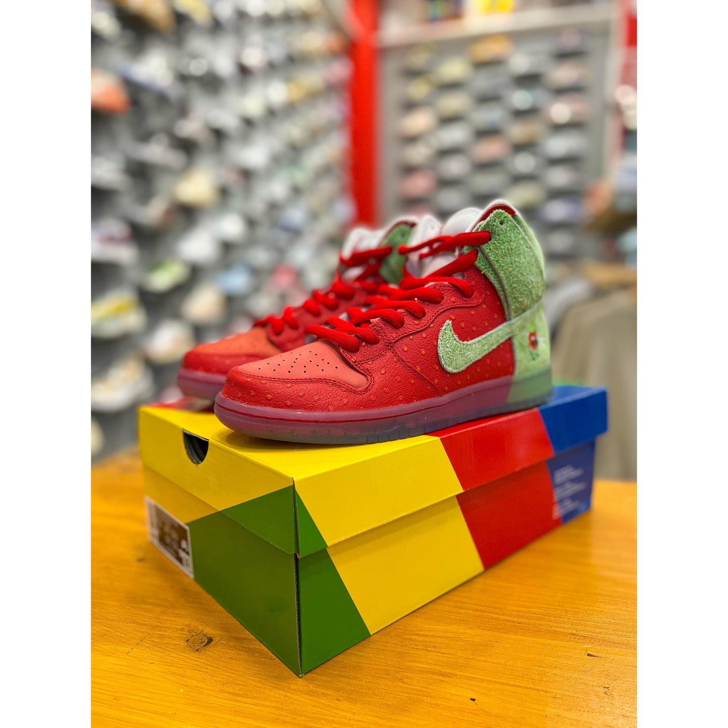 Nike SB Dunk High Strawberry Cough (Regular Box) by Nike in Shoes. Available at KershKicks for £325.00. A must-have for fans of Nike looking to elevate their style with this Shoes.