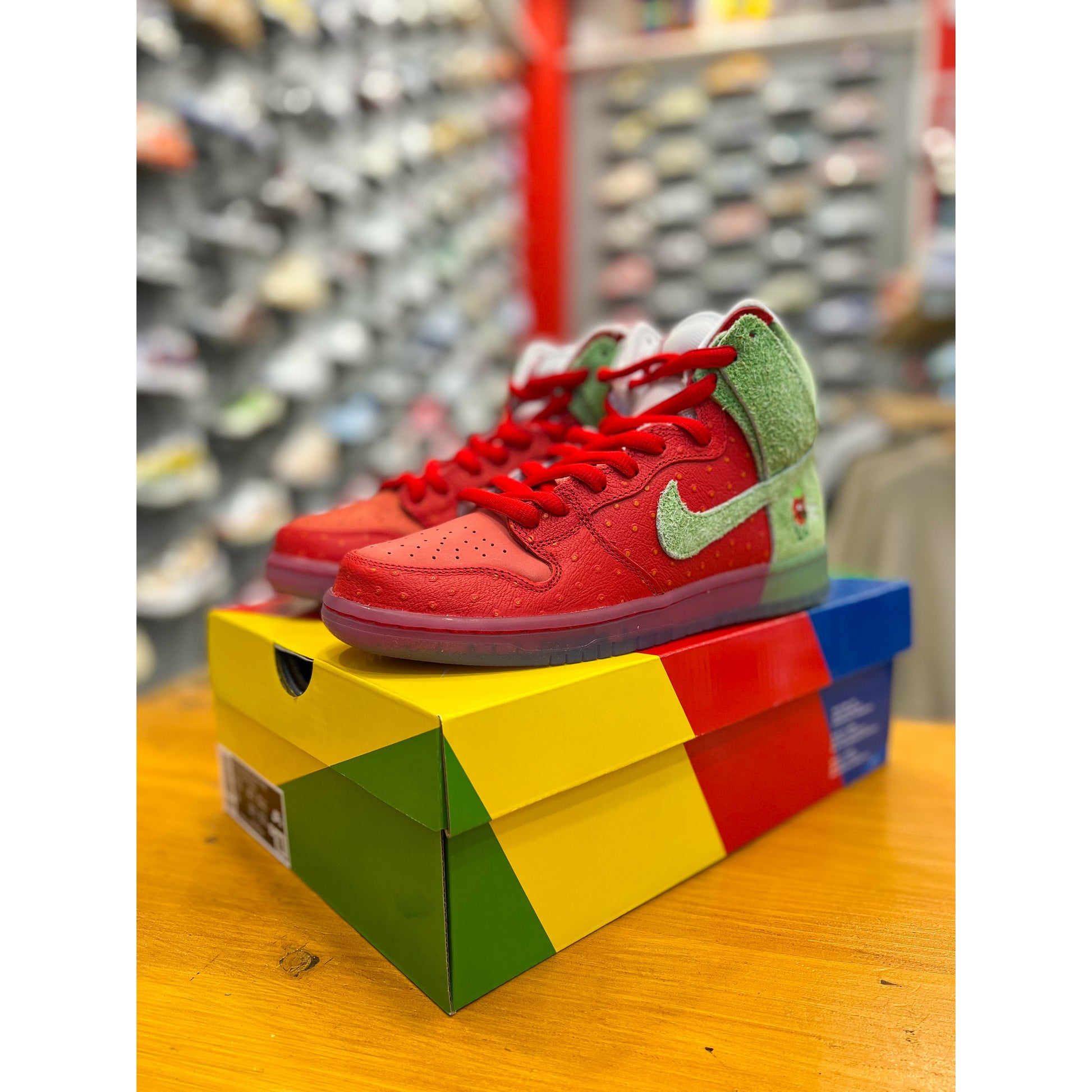 Nike SB Dunk High Strawberry Cough (Regular Box) by Nike in Shoes. Available at KershKicks for £325.00. A must-have for fans of Nike looking to elevate their style with this Shoes.