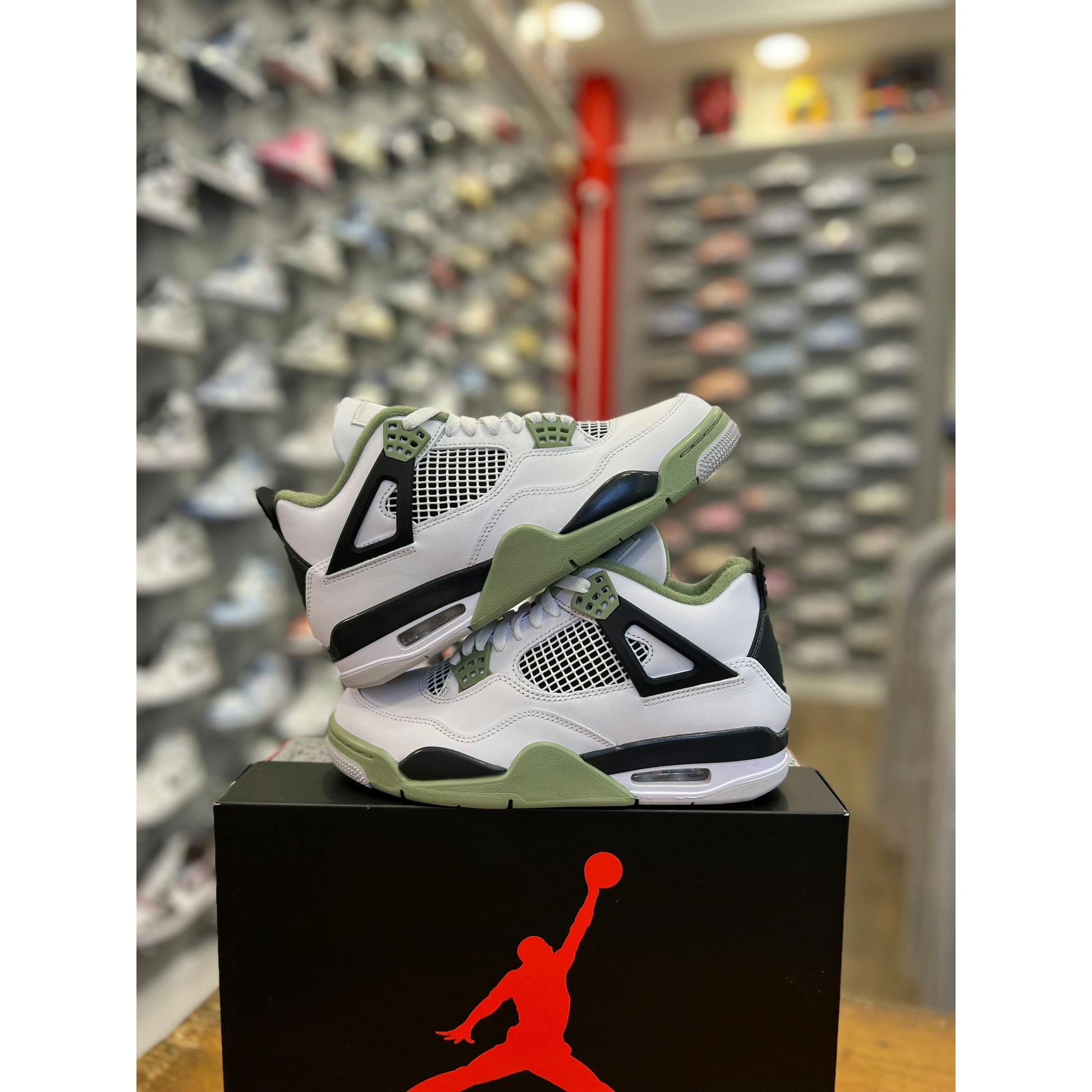 Jordan 4 Retro Seafoam (W) by Jordan's in Shoes. Available at KershKicks for £300.00. A must-have for fans of Jordan's looking to elevate their style with this Shoes.