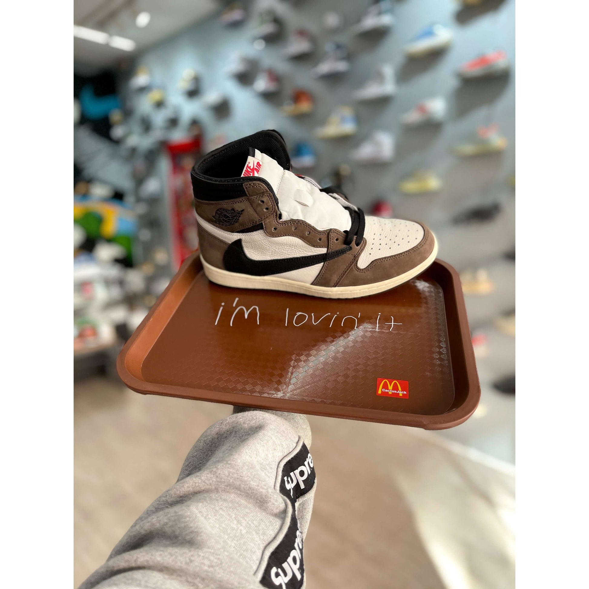 Air Jordan 1 Retro High Travis Scott by Jordan's in Shoes. Available at KershKicks for £1650.00. A must-have for fans of Jordan's looking to elevate their style with this Shoes.