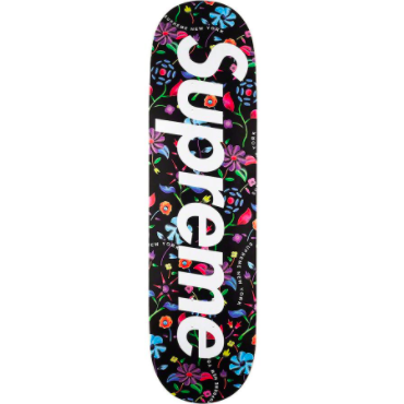 Supreme Airbrushed Floral Skateboard Black from Supreme