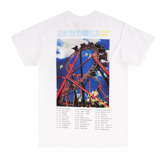 Travis Scott Roller Coaster Tee White by Travis Scott in . Available at KershKicks for £175.00. A must-have for fans of Travis Scott looking to elevate their style with this T-Shirt.
