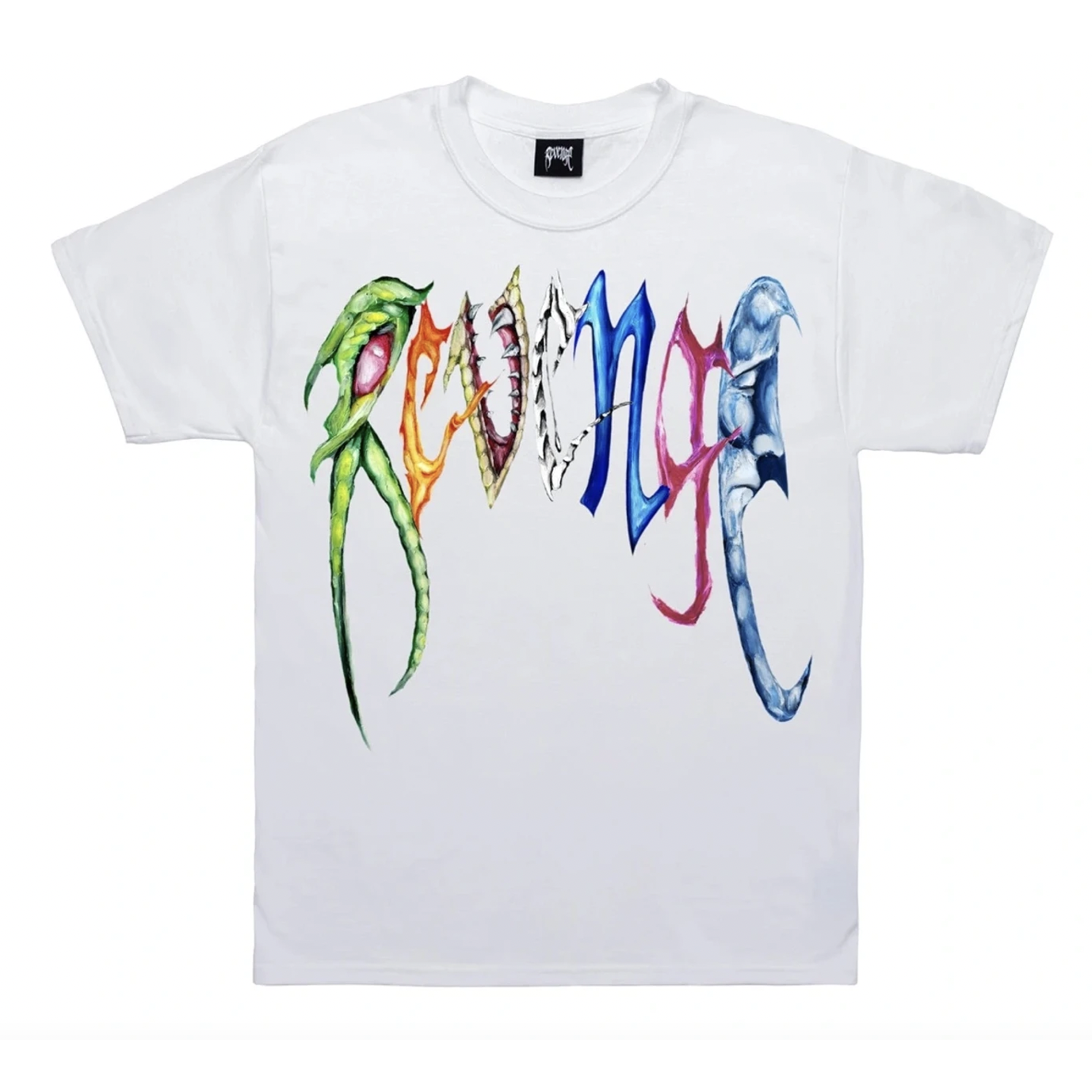 Revenge x Trippie Redd Arch Tee White by Revenge in Uncategorized. Available at KershKicks for £95.00. A must-have for fans of Revenge looking to elevate their style with this T-Shirt.