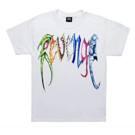 Revenge x Trippie Redd Arch Tee White by Revenge in Uncategorized. Available at KershKicks for £95.00. A must-have for fans of Revenge looking to elevate their style with this T-Shirt.