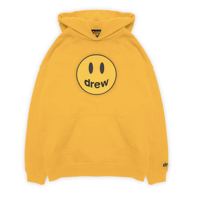 Drew House mascot hoodie golden yellow by Drew House in . Available at KershKicks for £250.00. A must-have for fans of Drew House looking to elevate their style with this Hoodie.