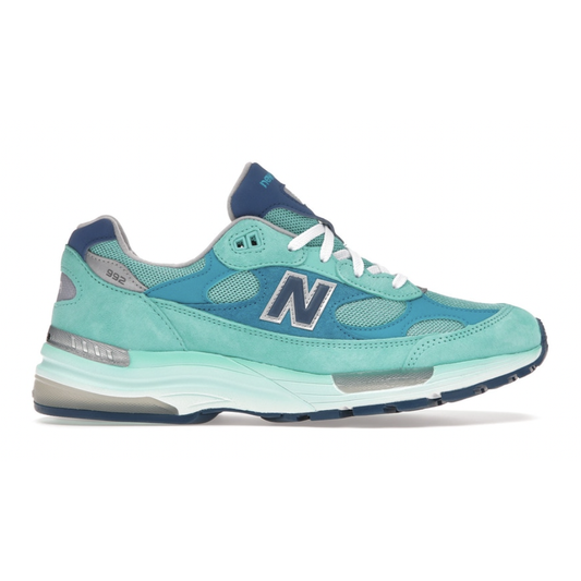 New Balance 992 Made In USA Blue Silver Metallic by New Balance in Shoes. Available at KershKicks for £250.00. A must-have for fans of New Balance looking to elevate their style with this Shoes.