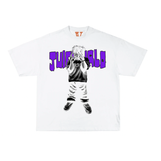 Juice Wrld x Vlone MOTY Man of the Year T-shirt White/Purple by Vlone in Clothing. Available at KershKicks for £120.00. A must-have for fans of Vlone looking to elevate their style with this T-Shirt.
