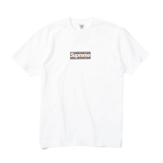 Supreme Burberry Box Logo Tee White by Supreme in . Available at KershKicks for £415.00. A must-have for fans of Supreme looking to elevate their style with this T-Shirt.