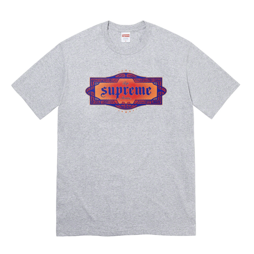 Supreme Top Shotta Tee Heather Grey by Supreme in . Available at KershKicks for £95.00. A must-have for fans of Supreme looking to elevate their style with this T-Shirt.