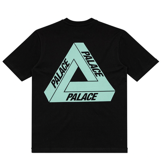 Palace Tri-To-Help T-Shirt Black/Turquoise by Palace in . Available at KershKicks for £90.00. A must-have for fans of Palace looking to elevate their style with this T-Shirt.