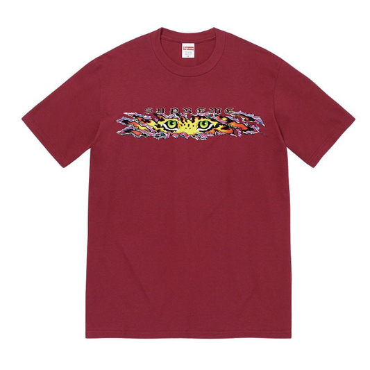 Supreme Eyes Tee Cardinal by Supreme in . Available at KershKicks for £90.00. A must-have for fans of Supreme looking to elevate their style with this T-Shirt.