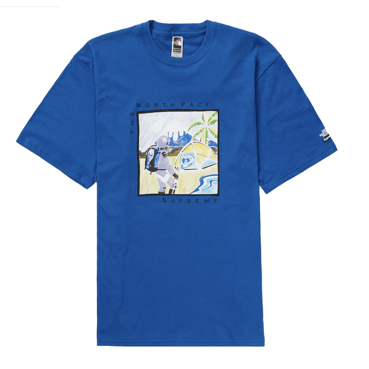 Supreme The North Face Sketch S/S Top Blue by Supreme in . Available at KershKicks for £110.00. A must-have for fans of Supreme looking to elevate their style with this T-Shirt.