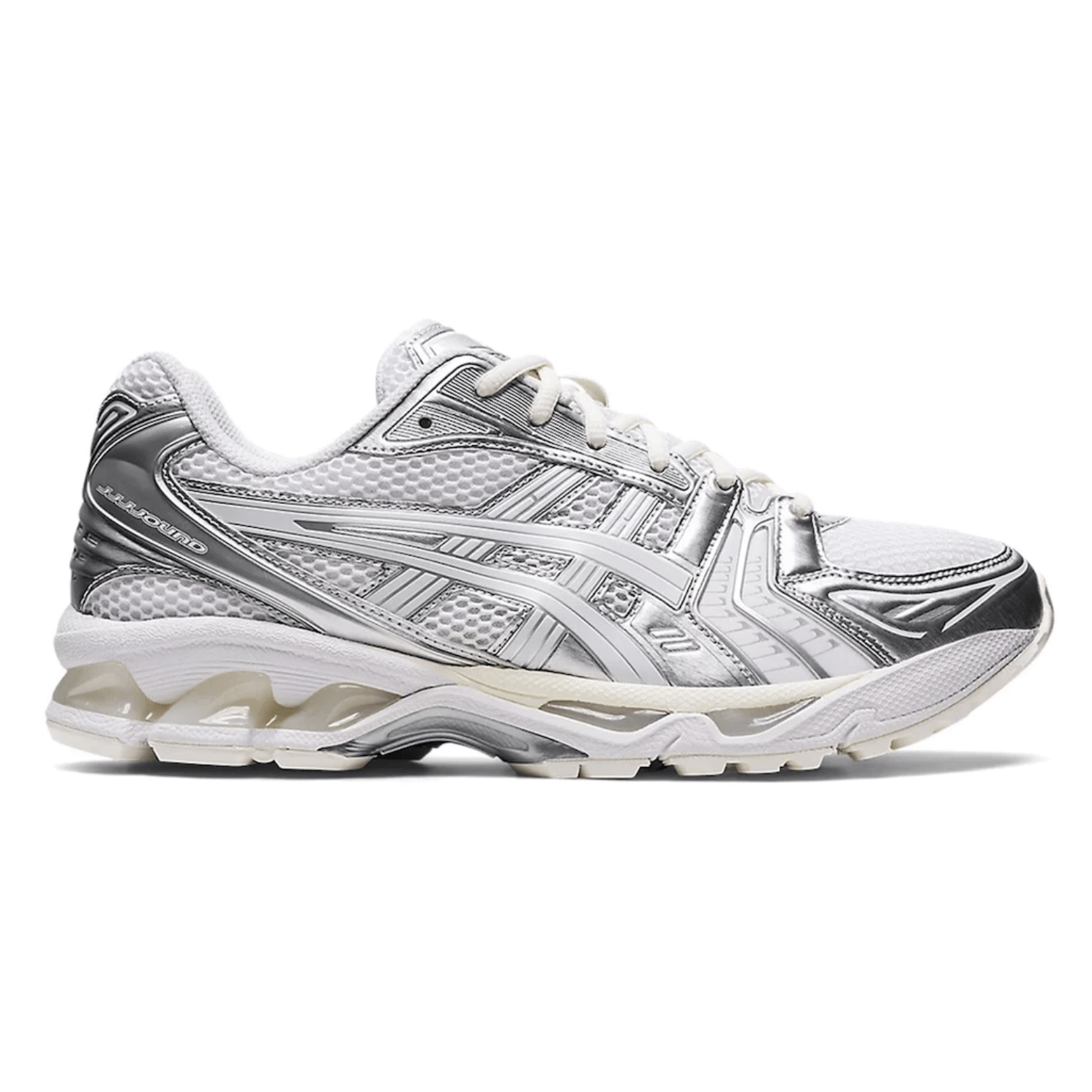 ASICS Gel-Kayano 14 JJJJound Silver White by Asics in Shoes. Available at KershKicks for £250.00. A must-have for fans of Asics looking to elevate their style with this Shoes.
