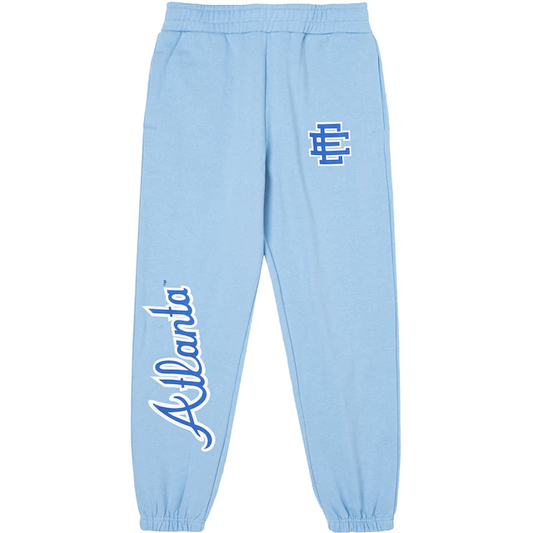 Eric Emanuel EE Atlanta Braves NE Sweats Light Blue by Eric Emanuel in Sweatpants. Available at KershKicks for £200.00. A must-have for fans of Eric Emanuel looking to elevate their style with this Sweatpants.