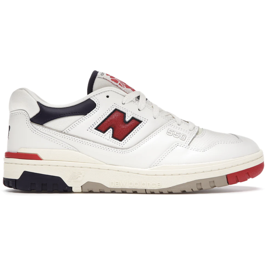 New Balance 550 Aime Leon Dore White Navy Red by New Balance in Shoes. Available at KershKicks for £250.00. A must-have for fans of New Balance looking to elevate their style with this Shoes.