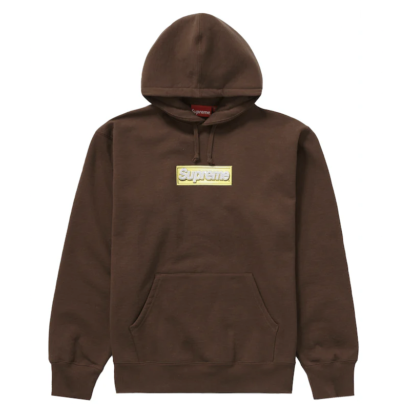 Supreme Bling Box Logo Hooded Sweatshirt Dark Brown from Supreme