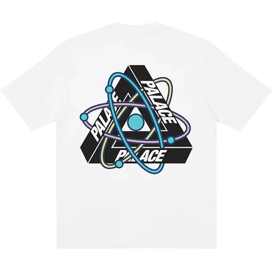 Palace Tri-Atom T-shirt White by Palace in . Available at KershKicks for £80.00. A must-have for fans of Palace looking to elevate their style with this T-Shirt.