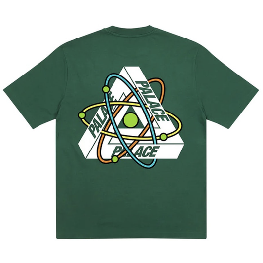 Palace Tri-Atom T-shirt Green by Palace in . Available at KershKicks for £80.00. A must-have for fans of Palace looking to elevate their style with this T-Shirt.
