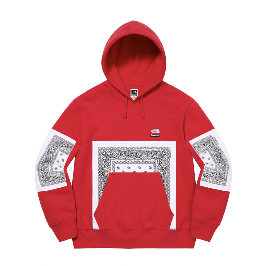 Supreme The North Face Bandana Hooded Sweatshirt Red from Supreme