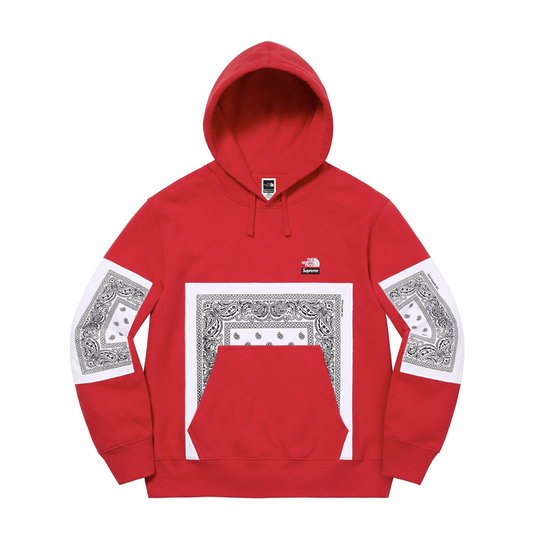 Supreme The North Face Bandana Hooded Sweatshirt Red by Supreme in . Available at KershKicks for £250.00. A must-have for fans of Supreme looking to elevate their style with this Hoodie.