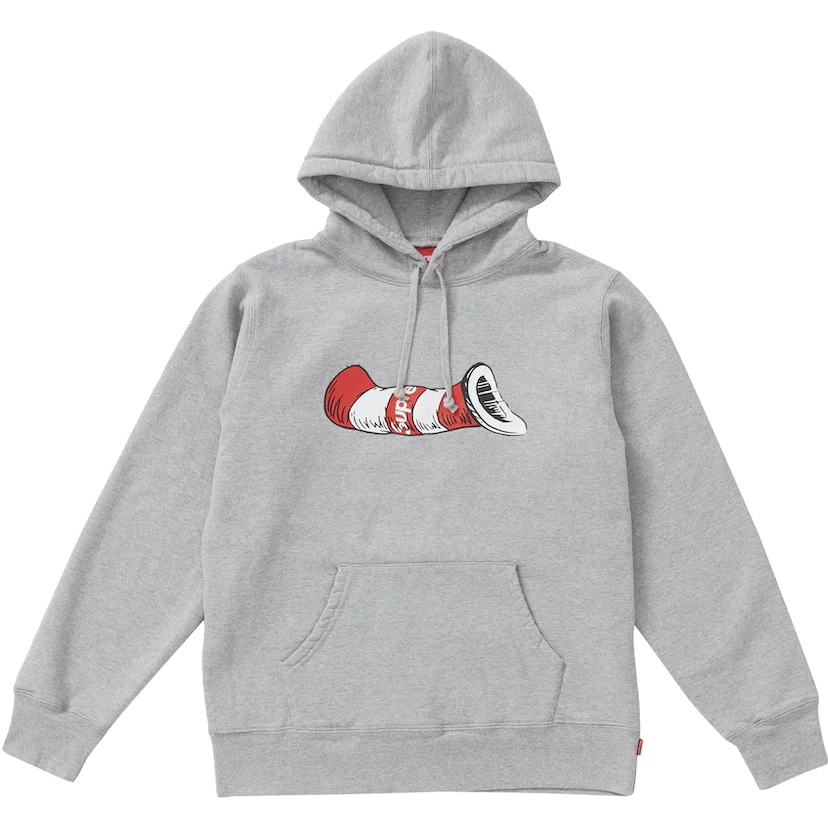 Supreme Cat in the Hat Hooded Sweatshirt Heather Grey from Supreme