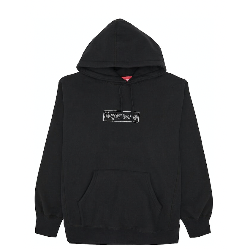 Supreme KAWS Chalk Logo Hooded Sweatshirt Black from Supreme