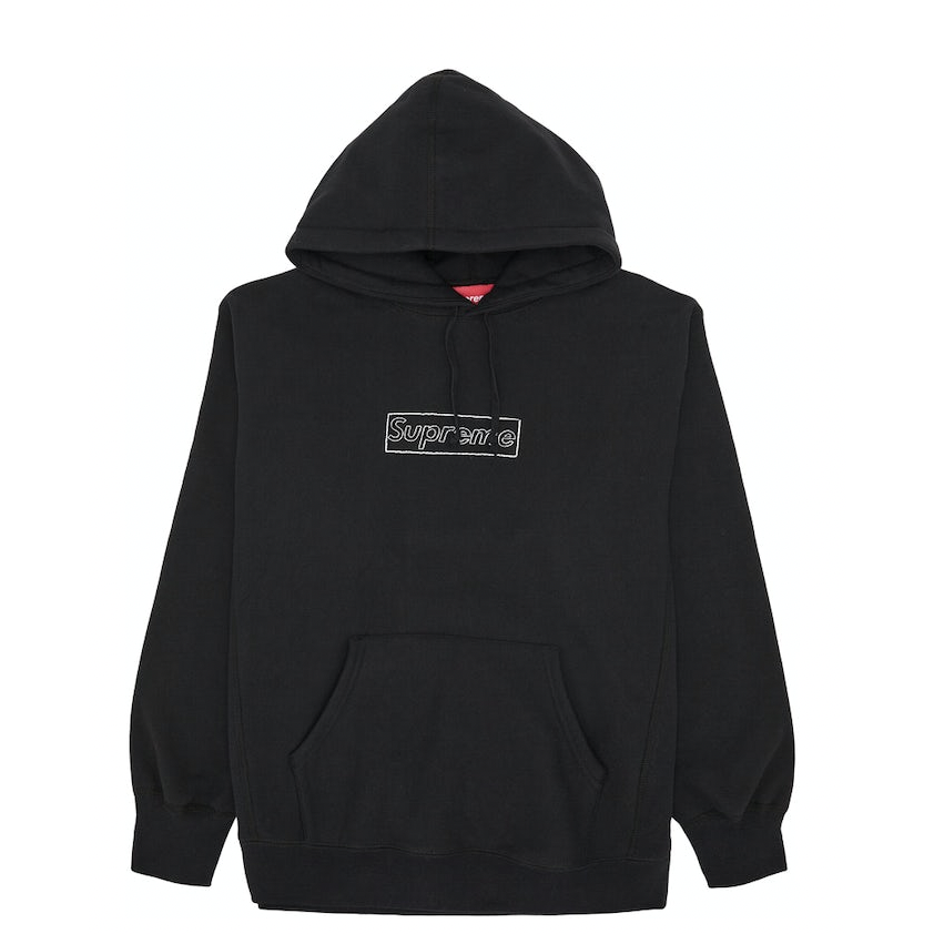 Supreme KAWS Chalk Logo Hooded Sweatshirt Black by Supreme in . Available at KershKicks for £275.00. A must-have for fans of Supreme looking to elevate their style with this Hoodie.