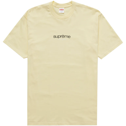 Supreme Classic Logo Tee Pale Yellow by Supreme in . Available at KershKicks for £90.00. A must-have for fans of Supreme looking to elevate their style with this T-Shirt.