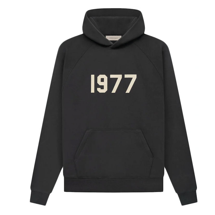 Fear of God Essentials 1977 Hoodie Iron by Fear Of God in Clothing. Available at KershKicks for £175.00. A must-have for fans of Fear Of God looking to elevate their style with this Hoodie.