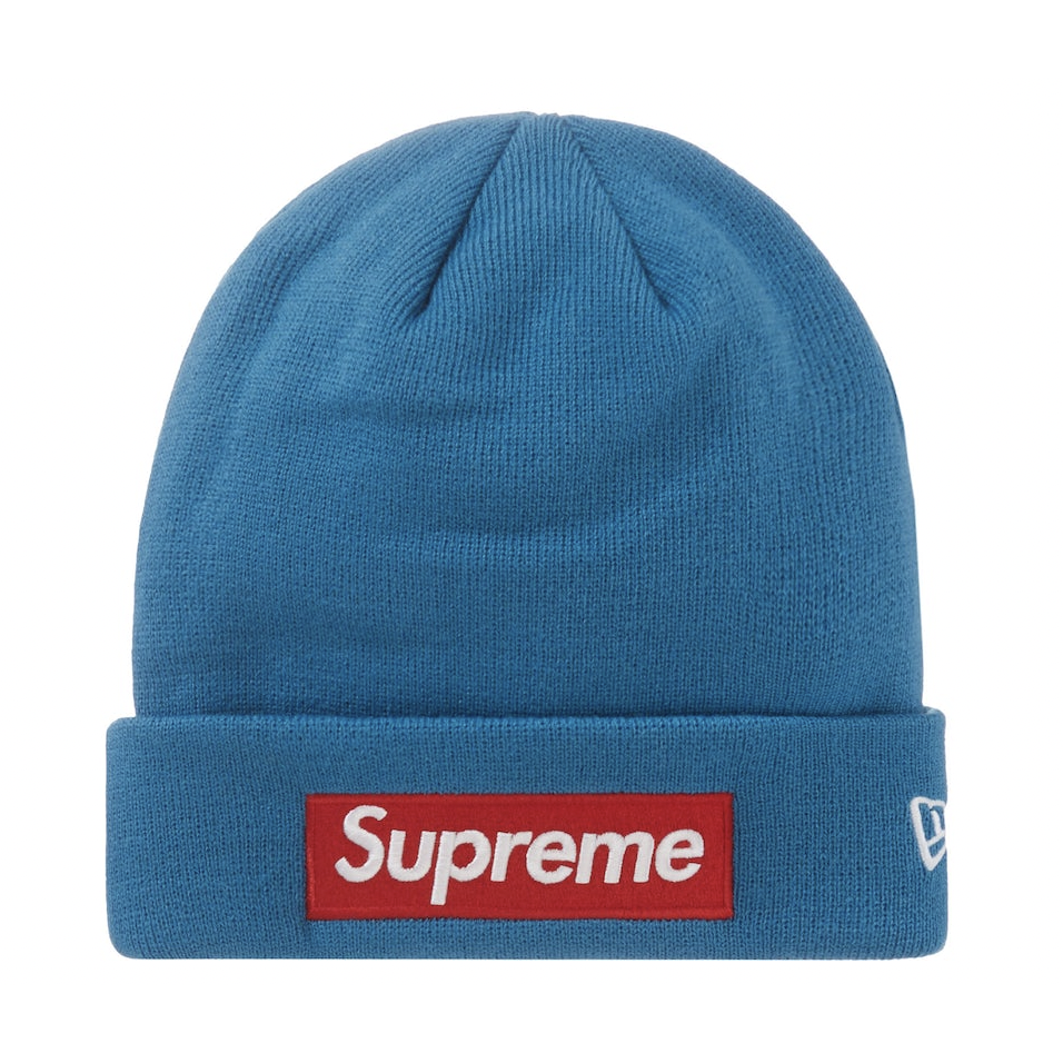 Supreme New Era Box Logo Beanie (FW22) Blue from Supreme