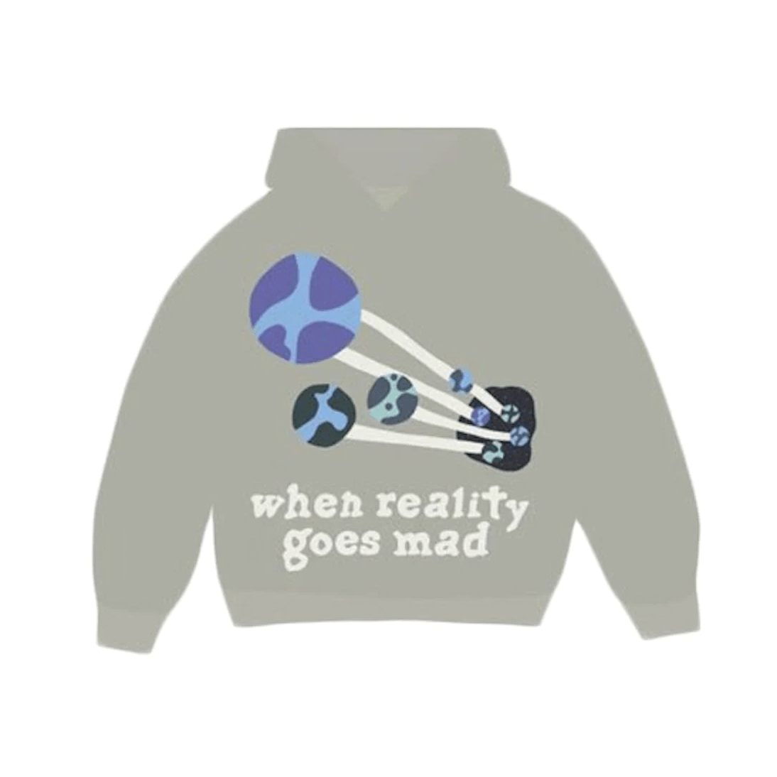 Broken Planet Market When Reality Goes Mad Hoodie Grey by Broken Planet Market in Clothing. Available at KershKicks for £225.00. A must-have for fans of Broken Planet Market looking to elevate their style with this Hoodie.