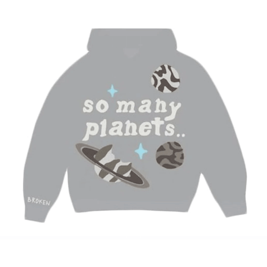 Broken Planet Market So Many Planets Hoodie Grey by Broken Planet Market in Clothing. Available at KershKicks for £225.00. A must-have for fans of Broken Planet Market looking to elevate their style with this Hoodie.