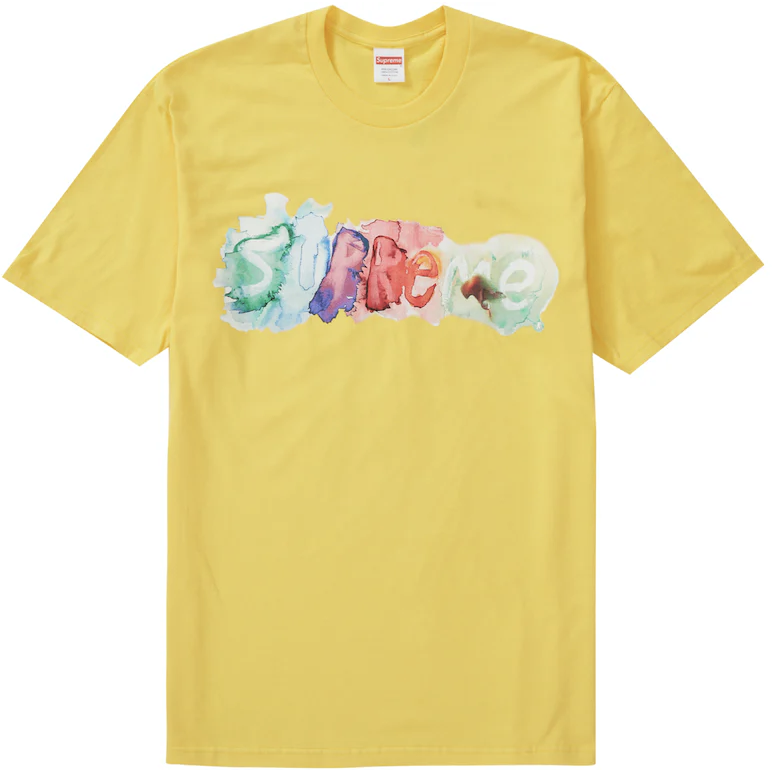 Supreme Watercolor Tee Yellow by Supreme in Clothing. Available at KershKicks for £95.00. A must-have for fans of Supreme looking to elevate their style with this T-Shirt.