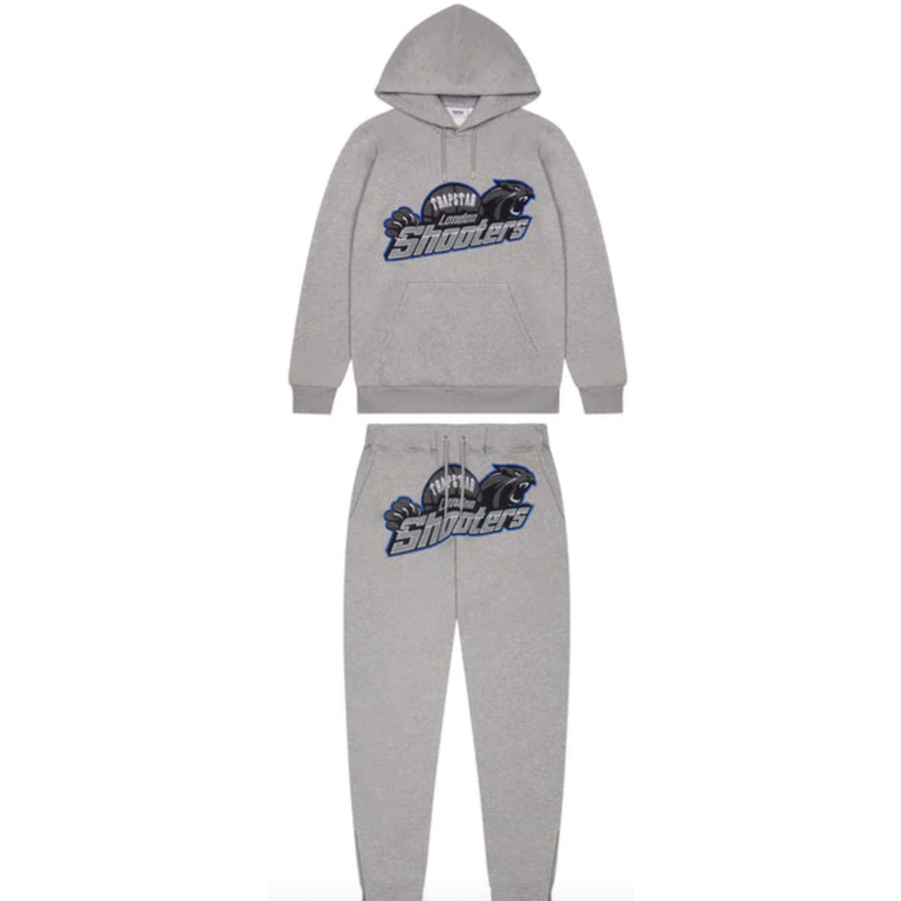 Trapstar London Shooters Hooded Tracksuit Grey/Blue by Trapstar in Clothing. Available at KershKicks for £285.00. A must-have for fans of Trapstar looking to elevate their style with this Hoodie.