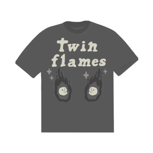 BROKEN PLANET TWIN FLAMES ASH GREY T SHIRT - Depop