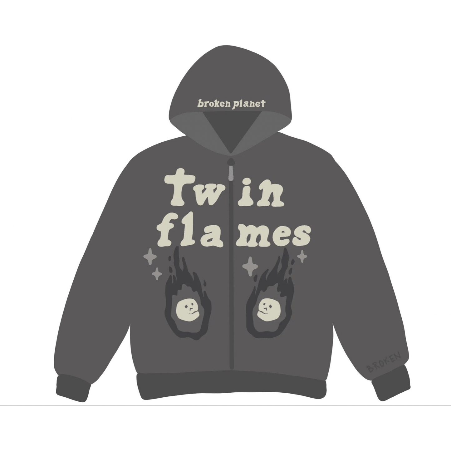 Broken Planet Market Twin Flames Zip Up Hoodie/Ash Gray by Broken Planet Market in . Available at KershKicks for £185.00. A must-have for fans of Broken Planet Market looking to elevate their style with this Hoodie.