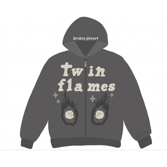 Broken Planet Market Twin Flames Zip Up Hoodie/Ash Gray by Broken Planet Market in . Available at KershKicks for £185.00. A must-have for fans of Broken Planet Market looking to elevate their style with this Hoodie.