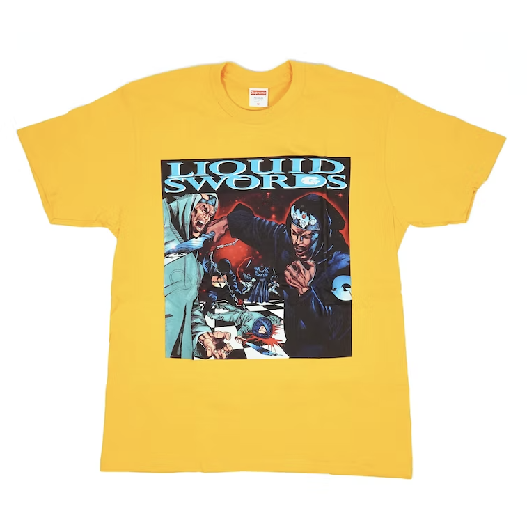 Supreme Liquid Swords Tee Bright Orange by Supreme in . Available at KershKicks for £70.00. A must-have for fans of Supreme looking to elevate their style with this T-Shirt.