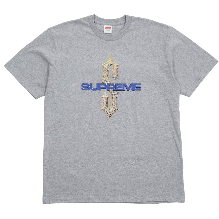 Supreme Diamonds Tee Heather Grey by Supreme in . Available at KershKicks for £95.00. A must-have for fans of Supreme looking to elevate their style with this T-Shirt.
